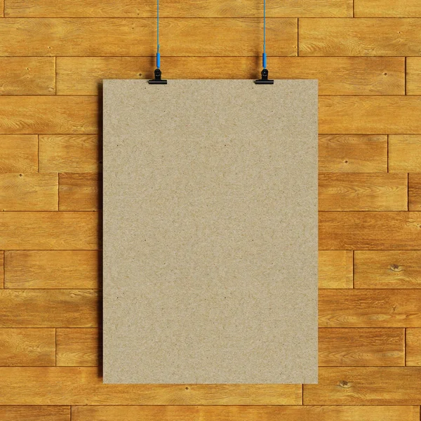 Single Hanged Paper Sheet With Clip On Brown Scratched Concrete
