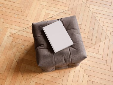 Bir cam tabloda kimlik marka için şablon. 3D çizim