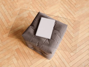 Bir cam tabloda kimlik marka için şablon. 3D çizim