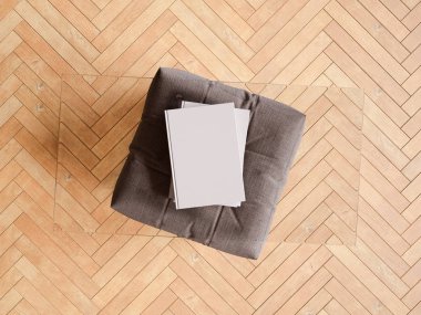 Bir cam tabloda kimlik marka için şablon. 3D çizim