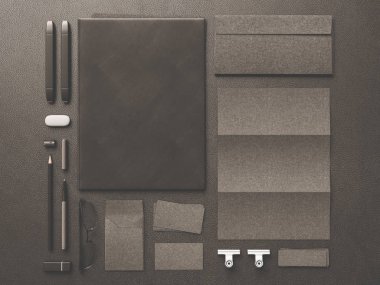 İleti örneği mockup sahne marka. 3D çizim
