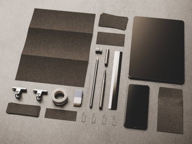 İleti örneği mockup sahne marka. 3D çizim