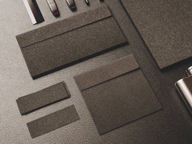 İleti örneği mockup sahne marka. 3D çizim