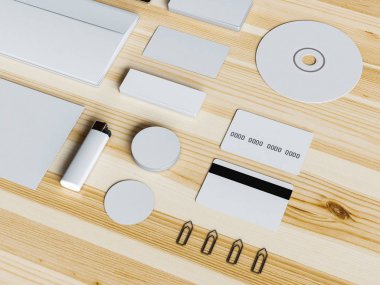 İleti örneği mockup sahne marka. 3D çizim