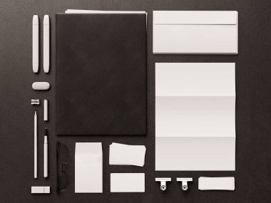 İleti örneği mockup sahne marka. 3D çizim