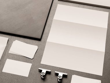 İleti örneği mockup sahne marka. 3D çizim