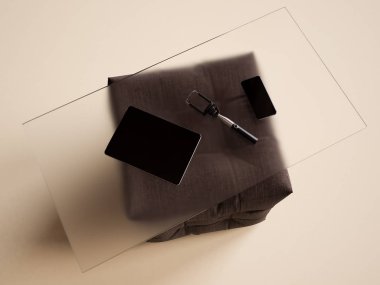 İleti örneği mockup sahne marka. 3D çizim