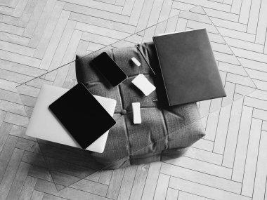 Kimlik marka için şablon. Siyah ve beyaz. 3D çizim