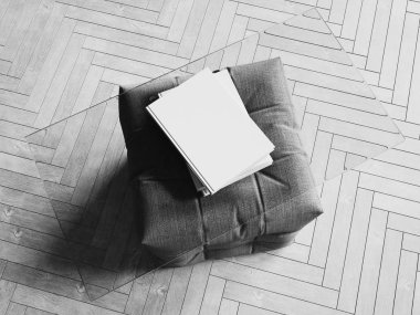 Kimlik marka için şablon. Siyah ve beyaz. 3D çizim