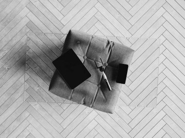 Kimlik marka için şablon. Siyah ve beyaz. 3D çizim