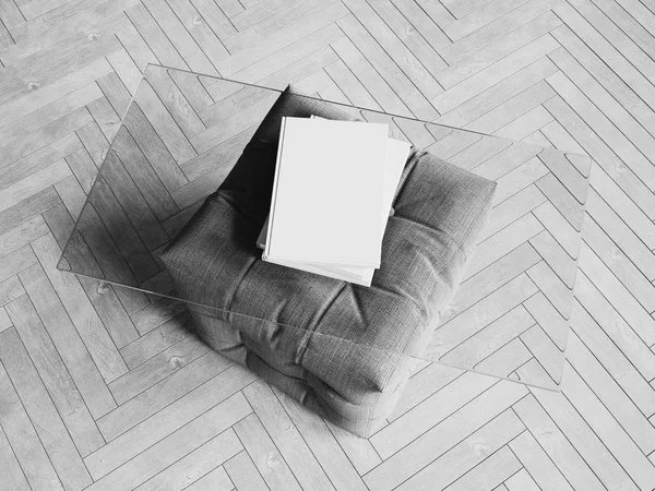 Kimlik marka için şablon. Siyah ve beyaz. 3D çizim