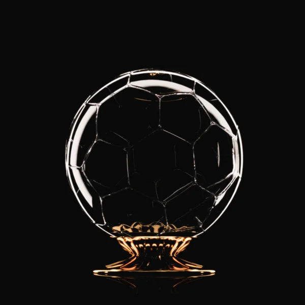 Glas, Fußballpokal, Fußballmeisterschaft. 3D-Illustration — Stockfoto