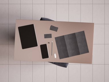 İleti örneği mockup sahne marka. 3D çizim