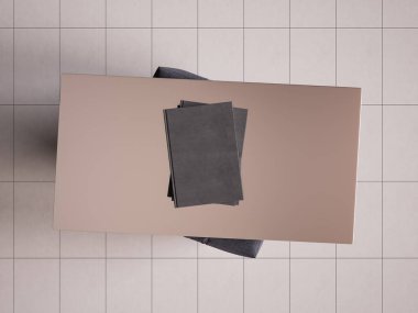 İleti örneği mockup sahne marka. 3D çizim