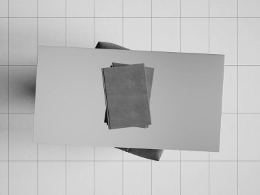 İleti örneği mockup sahne siyah beyaz marka. 3D çizim