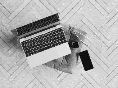 Kimlik marka için şablon. Siyah ve beyaz. 3D çizim