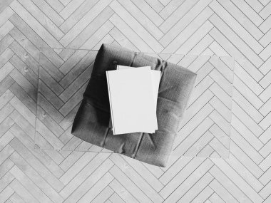 Kimlik marka için şablon. Siyah ve beyaz. 3D çizim