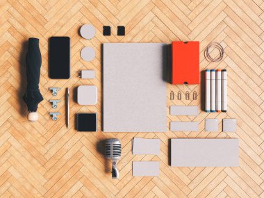 Tasarım sununuz için sahte marka. 3D çizim