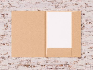 Marka kimliğini sahte bir ahşap arka plan üzerinde kurmak. 3D çizim