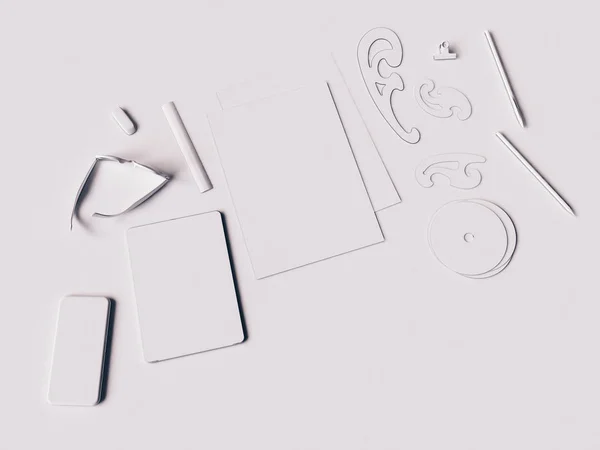 Branding identity mock up. 3D illustration — Stock Photo, Image