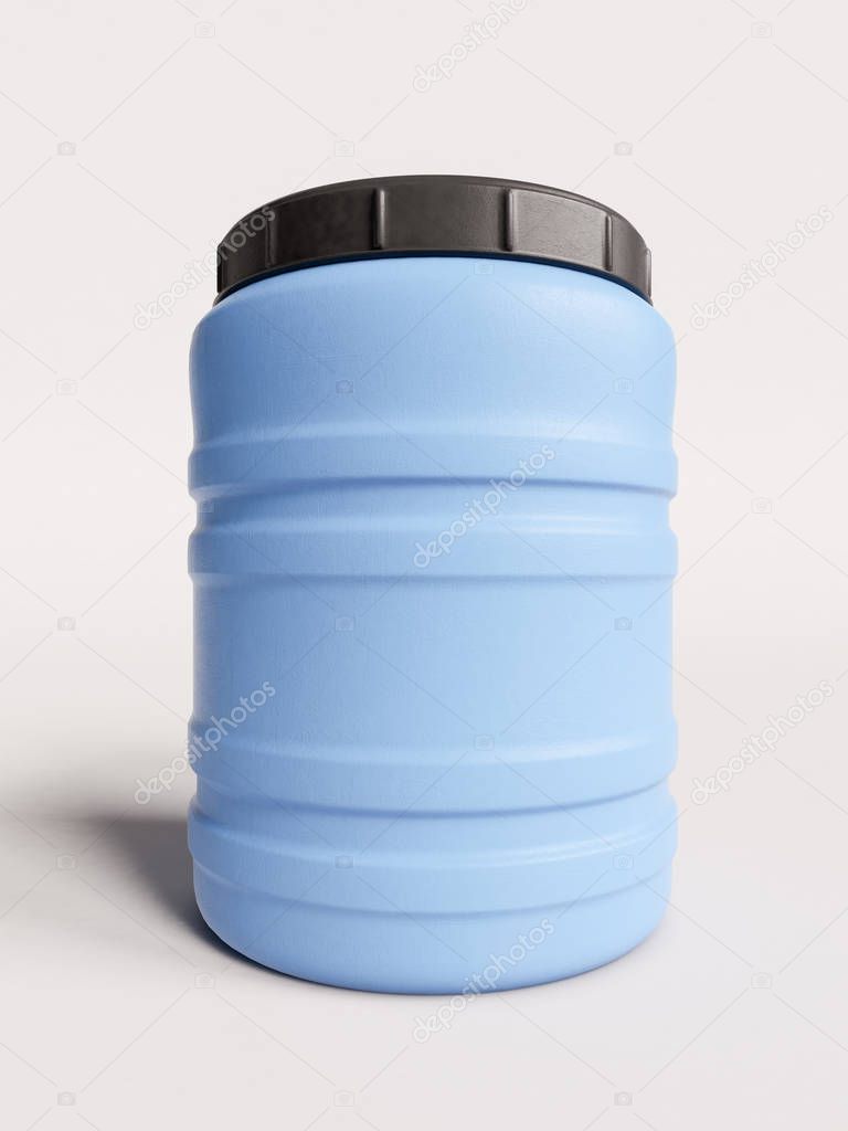 Plastic barrel. 3D illustration
