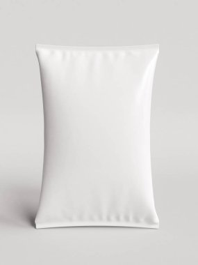 Beyaz boş folyo gıda Snack poşet çanta ambalaj. 3D çizim