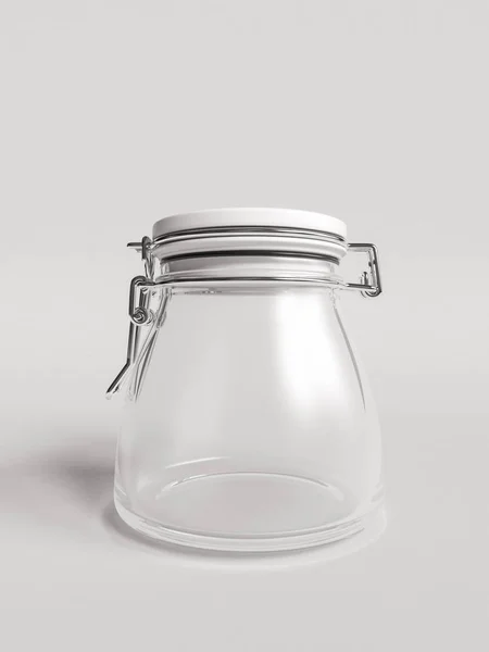 それを空白のラベルのガラス瓶。3 d イラストレーション — ストック写真