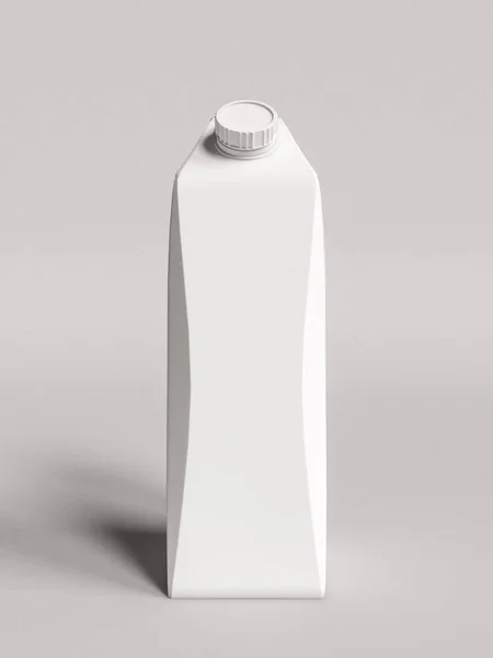 Paquetes falsos. Jugo y leche. Ilustración 3D — Foto de Stock