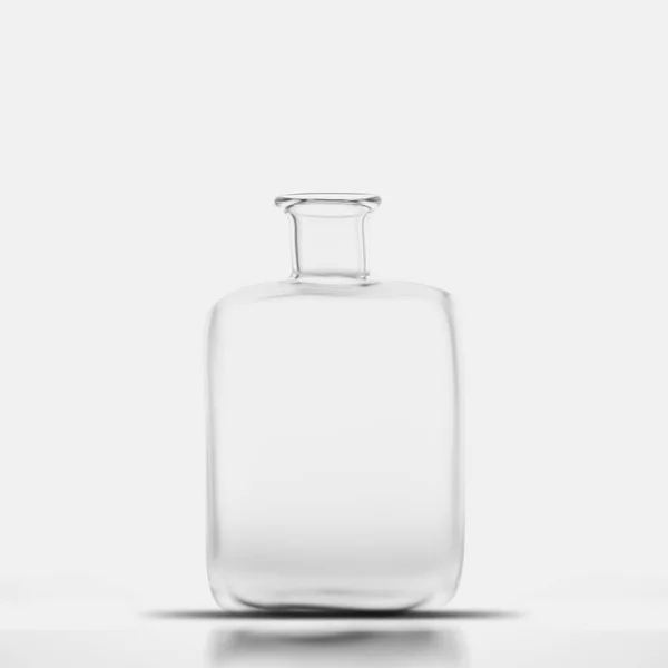 Bottiglia di vetro isolato. Illustrazione 3D — Foto Stock