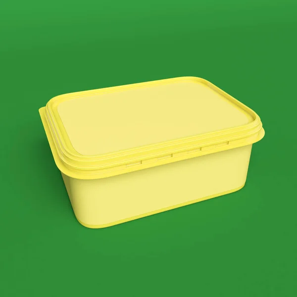 Hromakey 一个孤立的食物的塑料容器包装。3d 图 — 图库照片