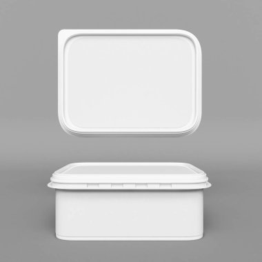 Plastik konteyner ambalaj. 3D çizim