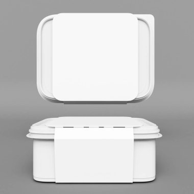 Plastik konteyner ambalaj. 3D çizim