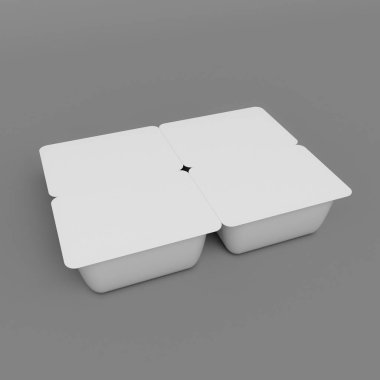 Plastik konteyner ambalaj. 3D çizim