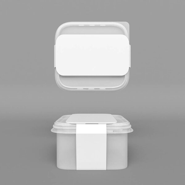 Plastic container packaging. 3D illustration