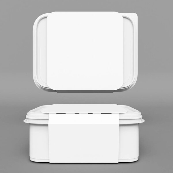 Plastic container packaging. 3D illustration