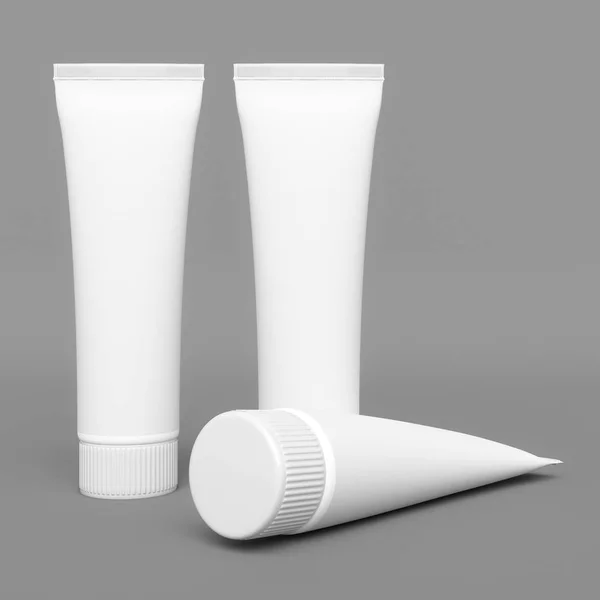 Caixa em branco e tubo isolado. Ilustração 3D — Fotografia de Stock