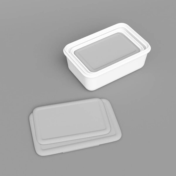 Plastic container packaging. 3D illustration