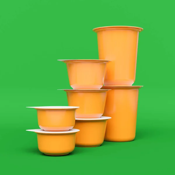Plastikbehälter isoliert auf Hromakey. 3D-Illustration — Stockfoto