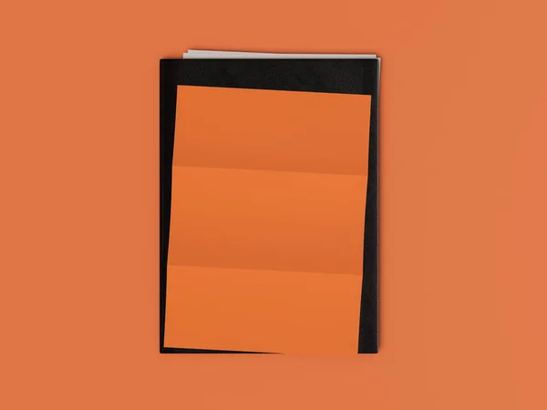 Orange företagsidentitet. Branding Mock upp. Kontorsmaterial, prylar. 3D illustration — Stockfoto