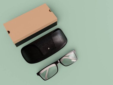 Kurumsal kimlik. Kadar sahte marka. Ofis, banka donatımı, becerikli alet. 3D çizim