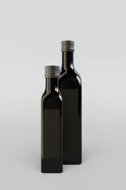 Siyah şişe. 3D çizim