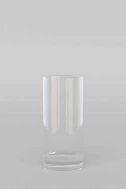 Beyaz arka plan mockup izole boş camına. 3D çizim