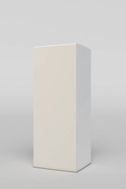 Kağıt beyaz kutu mock-up şablonu. 3D çizim