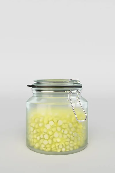 Glass Jar Packaging Package Isolated. 3D illustration — Stock Photo, Image