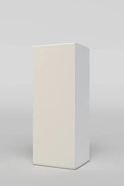Паперовий білий коробка макет. 3D ілюстрація — стокове фото