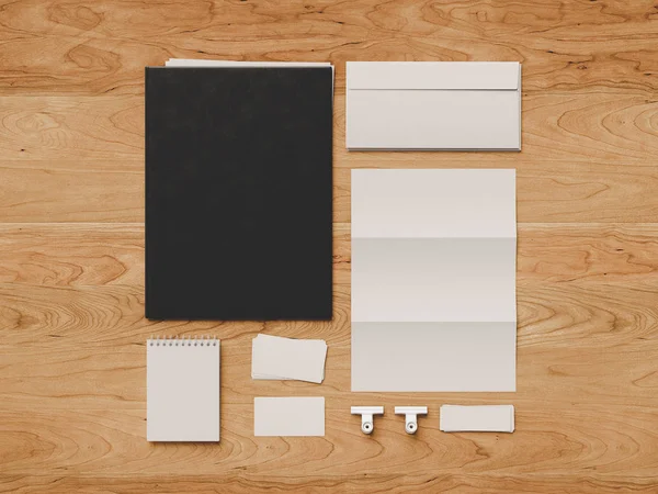 Branding Mock Up. Material de escritório, Gadgets. Ilustração 3D — Fotografia de Stock