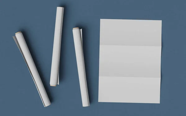 Briefpapier & Branding Mockup. Kantoorartikelen, Gadgets. 3D illustratie — Stockfoto