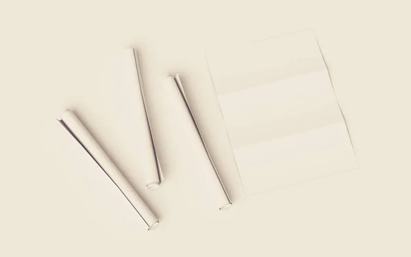 White Stationery & Branding Mockup. Material de oficina, Gadgets. Ilustración 3D — Foto de Stock