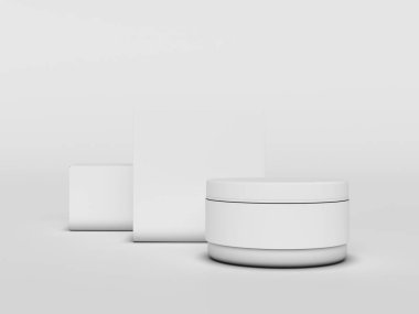 Kozmetik Şişeler mokeup. 3D çizim