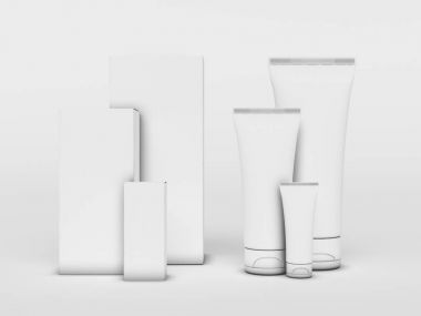 Kozmetik Şişeler mokeup. 3D çizim